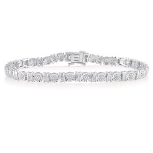 Genuine White Diamond Tennis Bracelet 925 sterling
